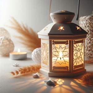 Lanterne de design arabe islamique en verre coloré et métal doré - Image de design, métal - Product Image 2