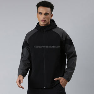 Nardon Apparel Streetwear Fabricante Personalizado Hombres Casual Colorblock Reflectante Nylon Impermeable Utilidad Chaqueta cortavientos - Product Image 1