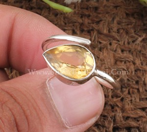 Natural Citrine Gemstone Sterling <b>Silver</b> Handmade Electroformed <b>Boho</b> Statement <b>Ring</b> Party Gift for Her - Product Image 6