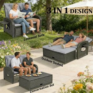 Poltrona Letto da Esterno Grigia per Giardino - Product Image 2