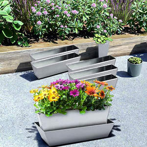 Jardinière moderne pour palettes européennes en métal galvanisé, pour balcon extérieur, avec insert pour palette, personnalisable (unité individuelle) - Product Image 5