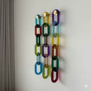 Eslabones de Cadena de Resina Transparente Coloridos para Decoración de Paredes, Proyectos de Bricolaje, Separador de Ambientes Moderno y Ecológico, HECHO POR BE - Product Image 1