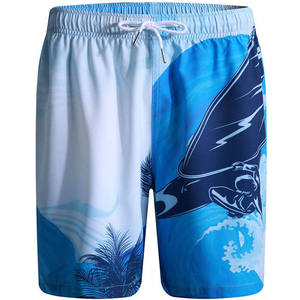 Pantalones Cortos Deportivos de Verano para Hombre, Diseño Moderno, Casuales, de Malla, para Playa, con Función Antiarrugas, Estampado, Logotipo Frontal y Bolsillos - Product Image 1