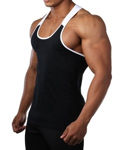 Débardeur sans manches noir pour homme, col rond, style sportif, respirant, tricoté, ajusté, pour l'entraînement, couleur unie, en polyester - Product Image 3