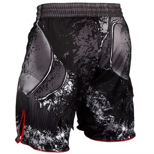 Shorts MMA pour hommes, imprimé loup noir, séchage rapide, polyester, vêtements d'entraînement pour arts martiaux mixtes, coupe classique, shorts pour adultes - Product Image 4