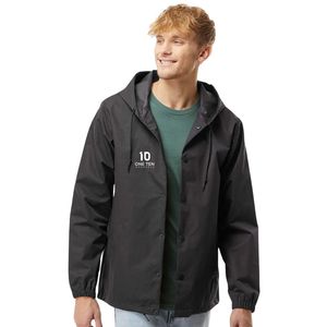 Men's Hooded Water Resistant Windbreaker Jacket Lightweight <b>Coaches</b> Outerwear with Full Zip for Outdoor Activities Training - Product Image 1