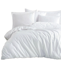 Parure de lit d'hôtel moderne de luxe blanche en coton doux 300 fils/cm² respirante, durable, écologique, résistante aux plis, toutes saisons