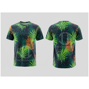 T-shirt en tricot à manches courtes pour homme, col rond, imprimé par sublimation à motifs géométriques, respirant, coupe décontractée - Product Image 5
