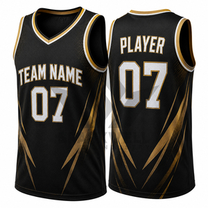 Maillots de basket personnalisés sublimés, col en V, sans manches, anti-transpiration, unisexe, impression du nom de l'équipe, toutes saisons - Product Image 4