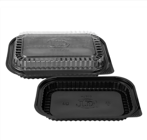 Disposable Plastic Food Container with Lid Black Takeaway <b>Lunch</b> <b>Box</b> 1 2 4 <b>Compartment</b> OEM ODM Custom Logo Wholesale - Product Image 6