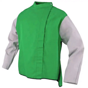 เสื้อแจ็คเก็ตเชื่อมงานหนัก คุณภาพพรีเมียม ผ้าฝ้ายเจาะรูสะท้อนแสง หนังวัวแท้ ป้องกันความร้อนและประกายไฟ - Product Image 4