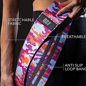 Bandes de résistance personnalisées en tissu pour femmes, pour les fesses et les jambes, bandes en coton pour les hanches et les cuisses, large bande de résistance antidérapante en forme de cercle - Product Image 6