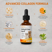 Waylemo Collagène Liquide Oral avec Collagène Liquide pour Chiens – Favorise la Santé de la Peau, du Pelage et des Articulations – 60 ml
