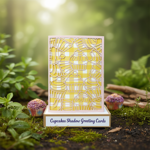 Cupcakes Shadow <b>Birthday</b> Greeting Cards-Modern Creative <b>Paper</b> Design - Product Image 3