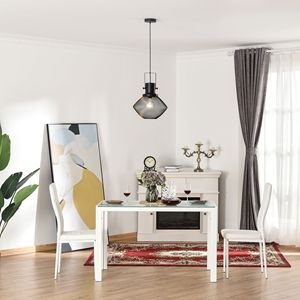 Lampada a Sospensione Industriale Rustica con Catena Regolabile Nera per Isola Cucina, Illuminazione a Soffitto Nera per Cucina - Product Image 2