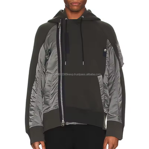 Sweat à capuche éponge au design unique pour hommes, fermeture à boutons, poches latérales obliques, hiver, vente en gros, maillot Ripstop, araignée, livraison DDP - Product Image 1