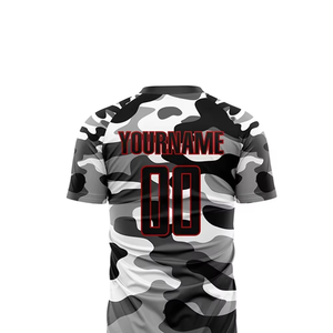 เสื้อเจอร์ซีย์อเมริกันฟุตบอลแบบระบายอากาศได้ดี ผลิตจากโพลีเอสเตอร์ 100% ซับเหงื่อได้ดี พร้อมโลโก้พิมพ์ลายตามสั่งด้วยเทคนิคการพิมพ์แบบซับลิเมชั่นเต็มตัว - Product Image 4