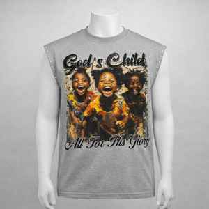 Débardeurs pour hommes, design streetwear personnalisé, impression DTG, strass, effet délavé - Product Image 4