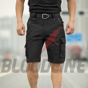 Shorts de algodón de tiro medio, shorts casuales con logo estampado, shorts de tela Oxford con cierre de botón, shorts Bermuda transpirables con bolsillos - Product Image 1