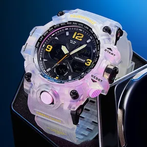 Montre de sport antichoc à double affichage pour <span class=keywords><strong>homme</strong></span> Mark Fairwhale, cadran 45 mm, mouvement à aiguilles lumineuses, style urbain, montre-bracelet FW-4230 - Product Image 2