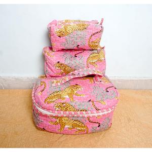 New Arrival Wholesale Handcrafted Tassel Printed 100% Cotton Zipper Closure <b>Small</b> Lightweight Multi-Function Eco-Friendly Case - Product Image 2