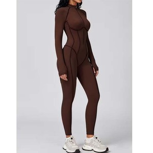 Mono Deportivo Personalizado para Mujer, Manga Larga, con Cierre, para Yoga y Ejercicio - Product Image 4