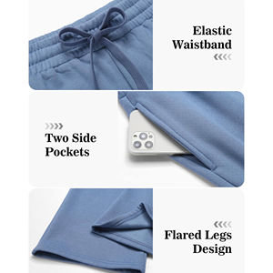 Conjuntos de Sudadera con Capucha y Pantalones Acampanados de Felpa 100% Algodón Personalizados para Hombre, Estilo Urbano, Ajuste Regular, Cintura Media, Pantalones Casuales Lavados para Hombre - Product Image 4