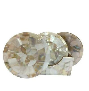 Sous-verres en pierre incrustée MOP pour support et MFD, article artisanal fabriqué en Inde pour table à manger - Product Image 3