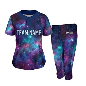Nuevo Estilo Uniforme de Sóftbol para Mujer Adulta, Ropa Deportiva de Poliéster Transpirable de Manga Corta, Sin Costuras, con Tecnología de Detección de Agujas de Fusión, de Fábrica - Product Image 4