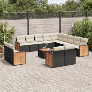 Ensemble de canapés de jardin noirs - Product Image 1