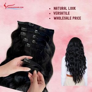 Clip vietnamien de haute qualité dans les extensions de cheveux Remy cheveux humains doux soyeux Texture naturelle en gros - Product Image 1