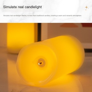 Lampe à bougie électronique TOOWIN avec mèche à fibre optique en forme de goutte d'eau et balle en plastique simulée - Product Image 5