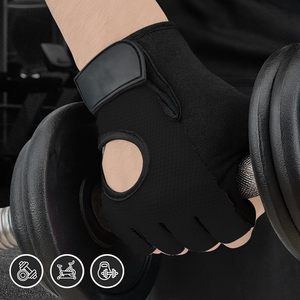Wholesale Weightlifting <b>Gloves</b> Anti Slip Silicon Palm Protection Half Finger Workout Mitts Comfortable Gym Fitness Gear Pack - Product Image 6