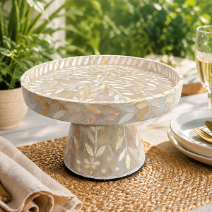 Support à gâteau artisanal en coquille de Capiz, support à gâteau de luxe pour mariage, réception de thé et décoration intérieure, en provenance du Vietnam - Product Image 1