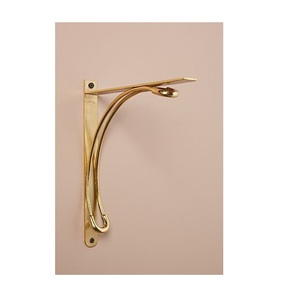 Support d'étagère minimaliste en laiton pour étagères en bois d'intérieur moderne, accessoires de quincaillerie décoratifs pour meubles, exportation mondiale - Product Image 1