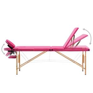 Table de massage pliable en bois rose avec 3 zones pour la relaxation et le confort - Product Image 3