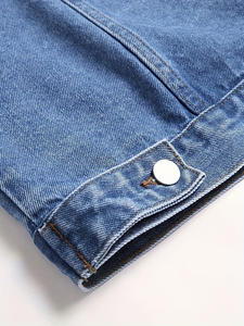 100% Cotton Denim <b>Jackets</b> Men Casual Solid Color Pocket Thin <b>Jacket</b> for Men Style High Quality Turn-down Collar Cotton Washed - Product Image 6