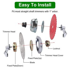 Kit Adattatore Universale Lame Decespugliatore con Punta in Carburo 10\" x 80T 9\" x 36T in Acciaio Legato Compatibili con Decespugliatori Taglio Premium - Product Image 6