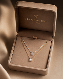Collar con Colgante de Circonia Cúbica con Corte Esmeralda Chapado en Oro de 18K para Mujer, Cadena de Serpiente Minimalista en Capas para Uso Diario - Product Image 6