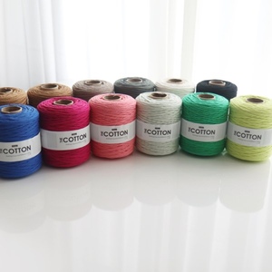 Linea The Cotton 100% Cotton Yarn Soft Combed Cotton Yarn for Hand Knitting <b>Crochet</b> Bags Hats DIY 50g Ball - Product Image 2