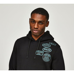 Conjunto Deportivo Negro con Capucha para Hombre, con Logotipo Estampado por Transferencia Térmica, Sudadera Larga y Pantalones Deportivos, Ropa Casual de Calle para Otoño - Product Image 4