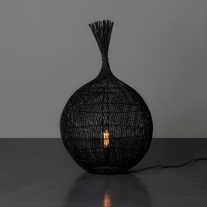 Designer floor lamp lighting accents for interior decor natural rattan <b>standing</b> light lamps - Product Image 5