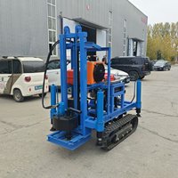 Plataforma de perforación de pozos de agua tipo rueda portátil 0-22HP plataforma de tierra profunda con caja de cambios y componentes de núcleo de bomba