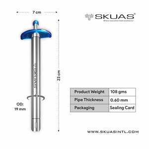 Briquet de cuisine long en acier inoxydable SKUAS SL2, allumeur manuel à bouton piézoélectrique, 100g, sûr pour le contact alimentaire - Product Image 2