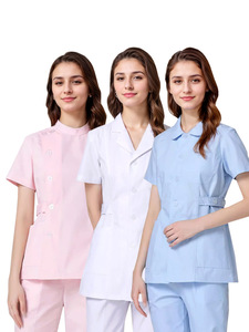 Uniformes d'infirmières et de médecins sur mesure pour femmes, ensembles d'uniformes de salon de beauté, broderie de logo personnalisée, prix d'usine Chine-Bangladesh - Product Image 1
