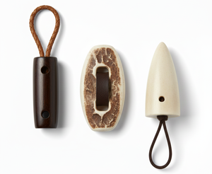 Breloques artisanales en corne de buffle polies, formes rectangulaire, circulaire et croissant, rustiques, écologiques, pour décoration intérieure, artisanat naturel, avec fermoir - Product Image 6