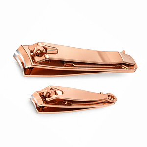 Coupe-ongles de luxe en acier inoxydable rose gold, lame courbée de 15 mm, pointe arrondie, pour usage adulte. - Product Image 4