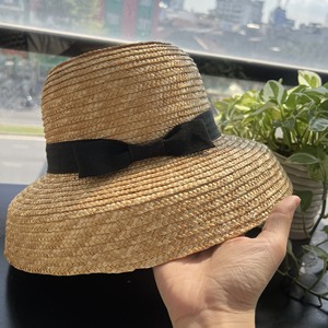Wholesale Women's <b>Straw</b> Boater <b>Summer</b> <b>Hat</b> for Travel Beach Fashion Four Seasons Use - Product Image 3