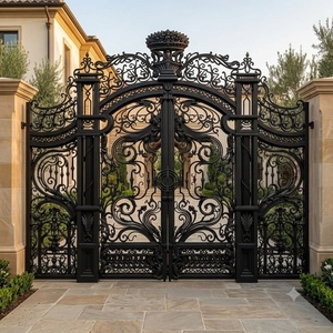 Puerta Doble de Hierro Forjado Estilo Victoriano, Apertura Manual, Recubrimiento en Polvo, Duradera, para Uso Exterior - Product Image 5