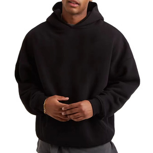 Sweat-shirts pour hommes en coton 100% noir uni, de qualité supérieure, design simple, à prix raisonnables. - Product Image 4